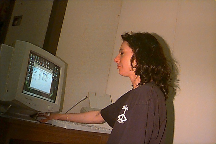 Angie on her computer