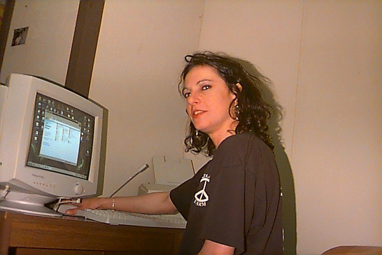 Angie on her computer