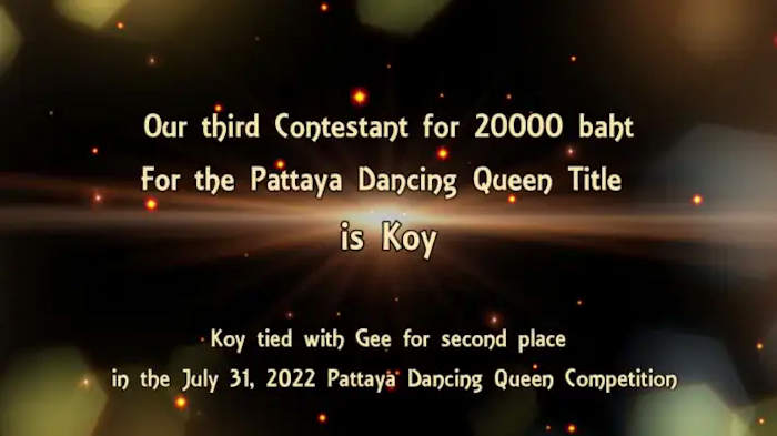 Video of Koy competing for 2023 Pattaya Dancing Queen 