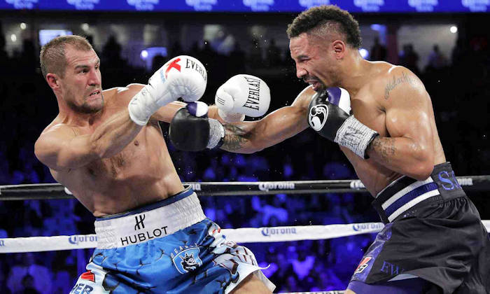 picture:  Amdre Ward fighting Sergei Korsakov for the Light Heavyweight Title