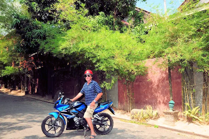 picture:  Jack Corbett with his Honda 250 CBR rental