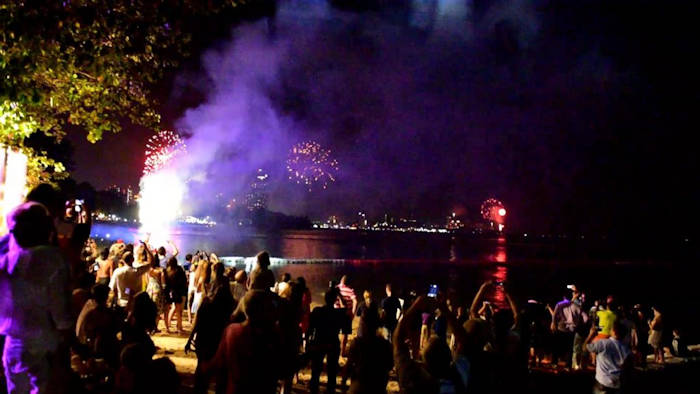Fantastic fireworks party at Long Beach Garden Resort