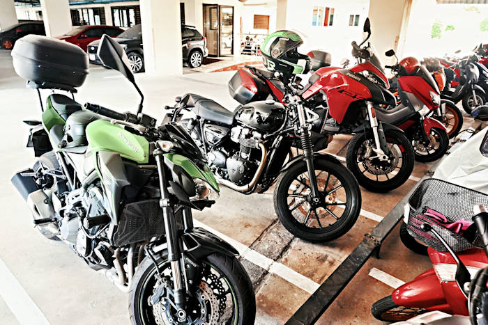 Triumph bikes at the dealership