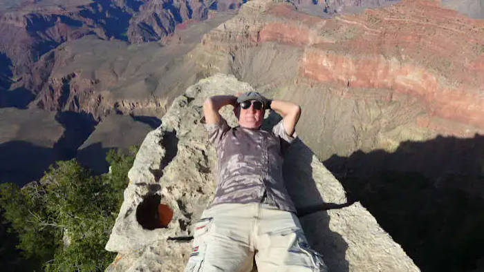 picture: Jack Corbett on the cliff's edge at the Grand Canyon