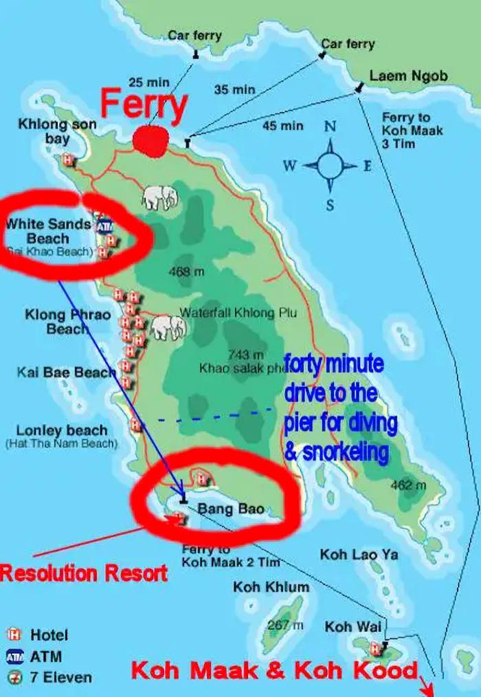 map of Koh Chang Island