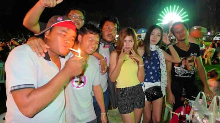picture:  This group of Duen's Thai friends will do a lot of dancing in the video