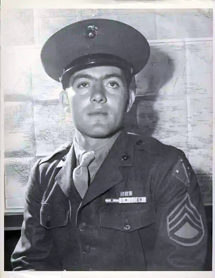 picture:  The real John Basilone in his uniform during World War II