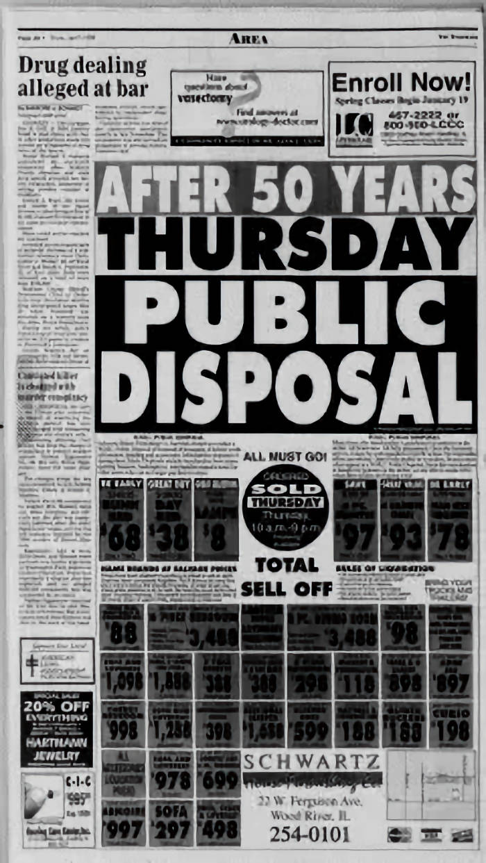newspaper clipping stating drug dealing was going on at Dollies