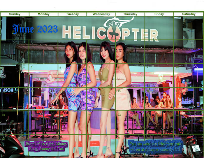 Helicopter Ba as it appears in the Pattaya Beaches Eye Candy Calendar