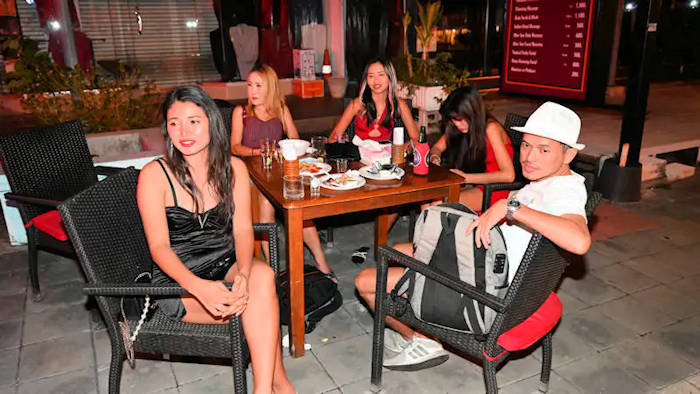 Mew, Aom and Bruno at a bar I can't even remember