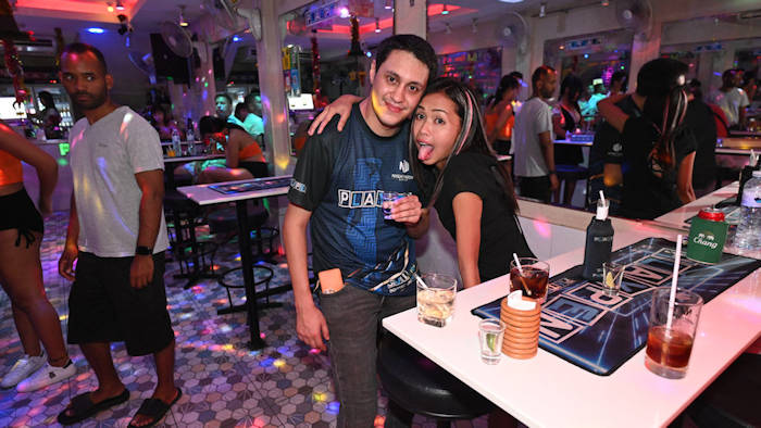 Picture:  Thomas and Mew at the Pattaya Soi Six Playpen