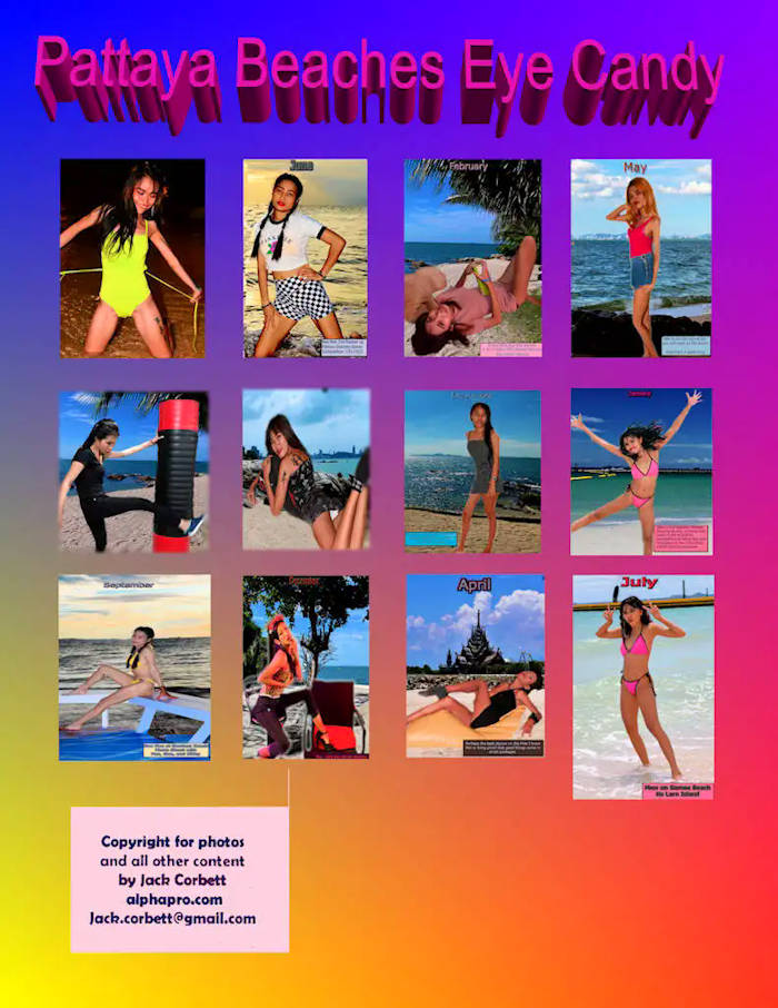 Backcover picture of the 2024 Pattaya Beaches Eye Candy Calendar