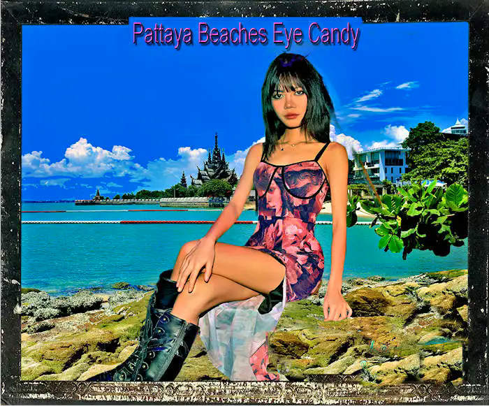 Pattaya Beaches Eye Candy Calendar picture of cover girl Green