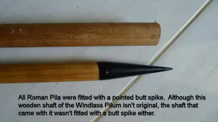 picture of the butt spike on the Mark Morrow pilum