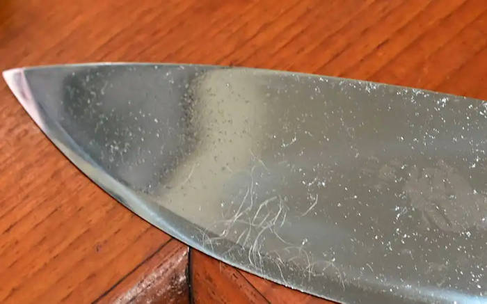 picture:  shows shaving sharpness of Tora Blades Mark II Kurki